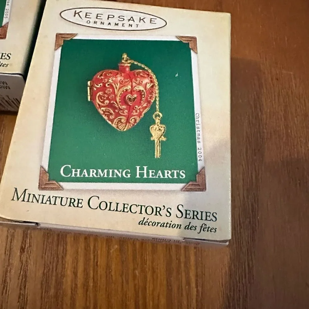 Hallmark Keepsake ornaments Lot 3 Charming Hearts Miniature Collection Photo New